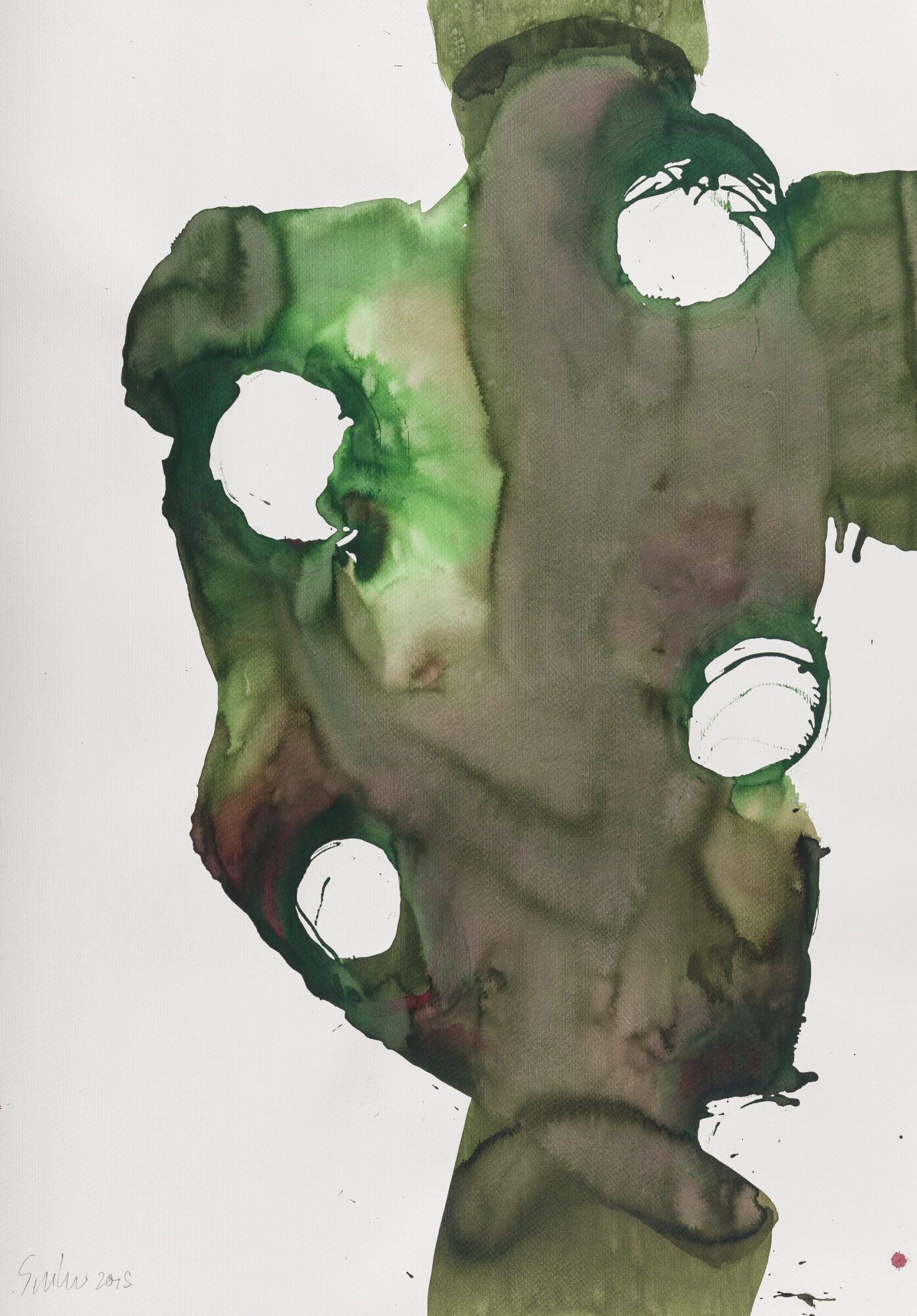 Stephan Spicher, Blooming Fading, 2019, ink and watercolour on paper, 100 × 70 cm