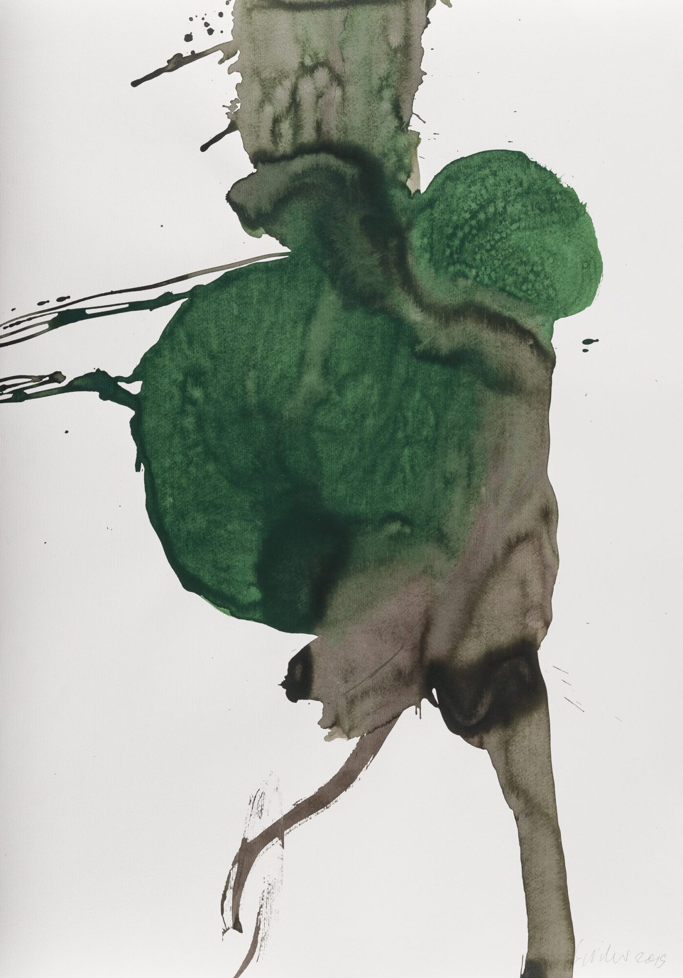 Stephan Spicher, Blooming Fading, 2019, ink and watercolour on paper, 100 × 70 cm