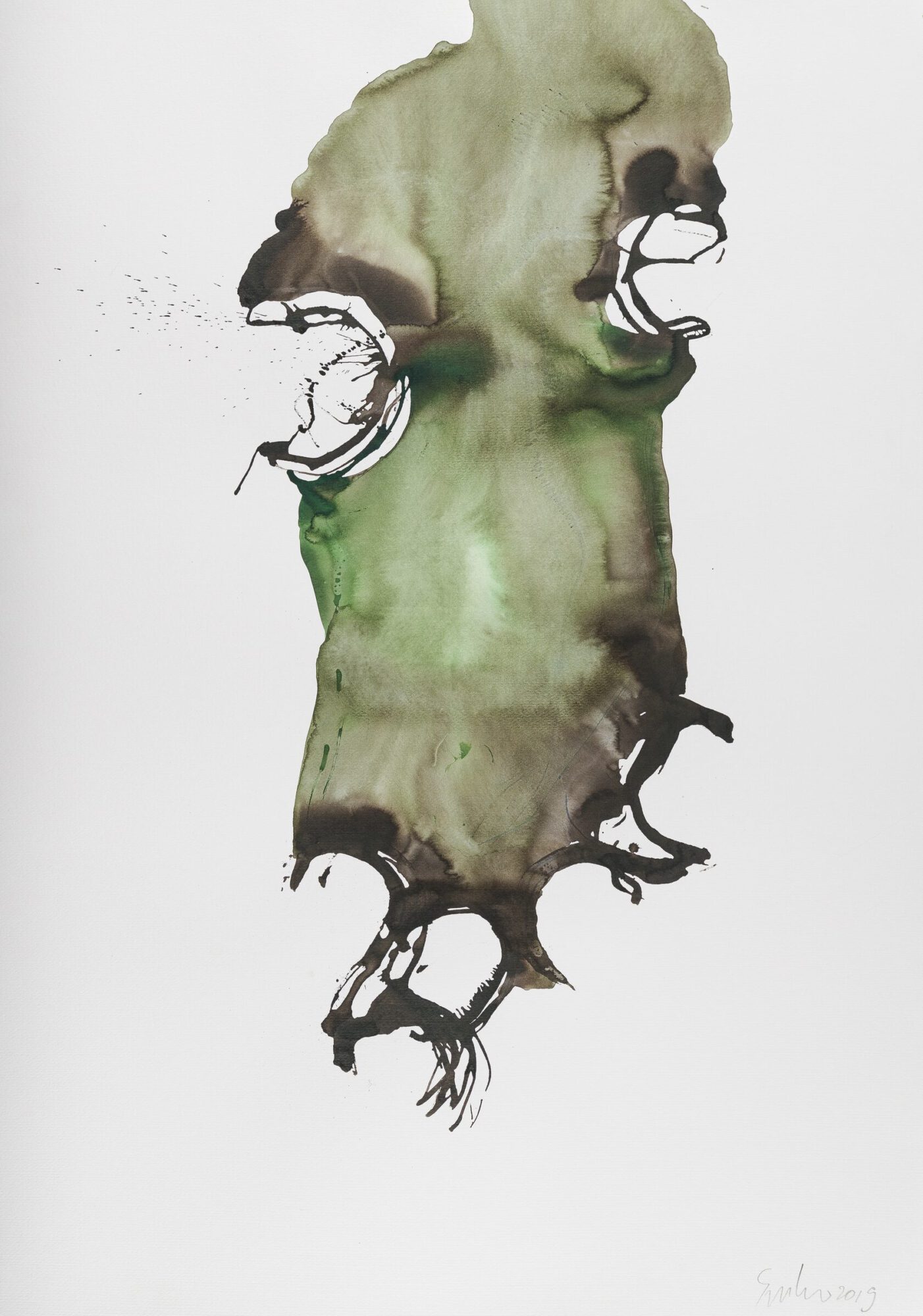 Stephan Spicher, Elementals, 2019, ink and watercolour on paper, 100 × 70 cm