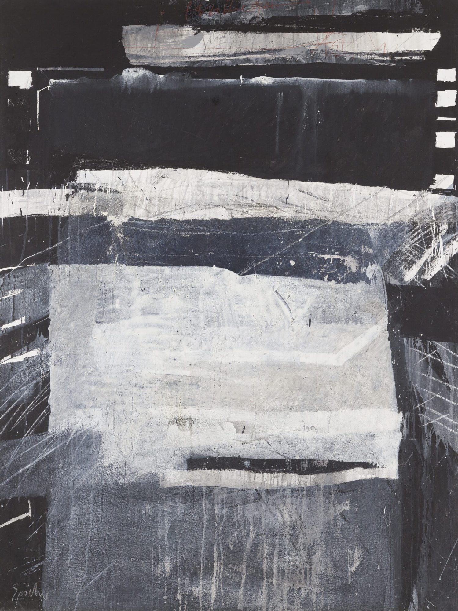 Stephan Spicher, Wall of ashes, 1985, mixed media on canvas, 200 × 150 cm