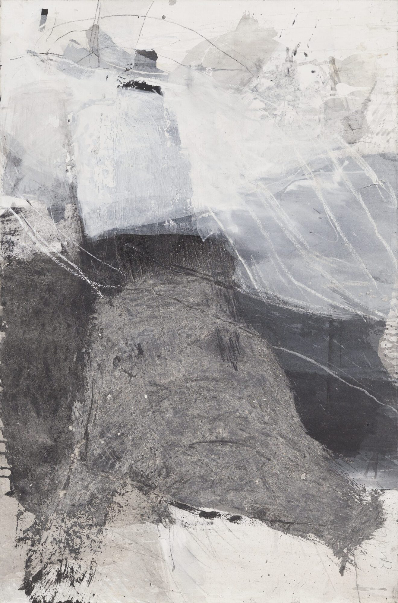 Stephan Spicher, Wall of ashes, 1985, mixed media on canvas, 80 × 120 cm