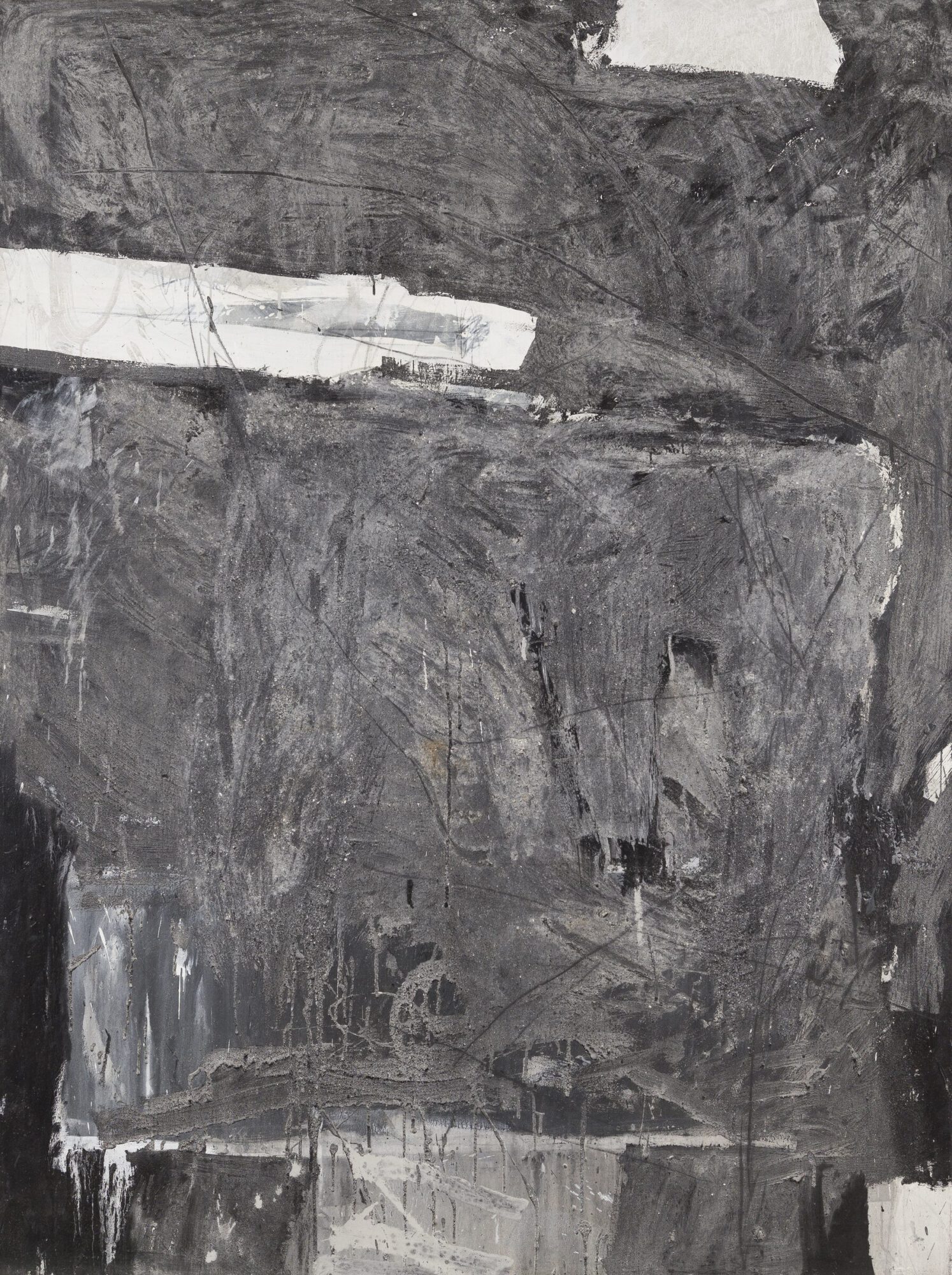 Stephan Spicher, Wall of ashes, 1985, mixed media on canvas, 200 × 150 cm