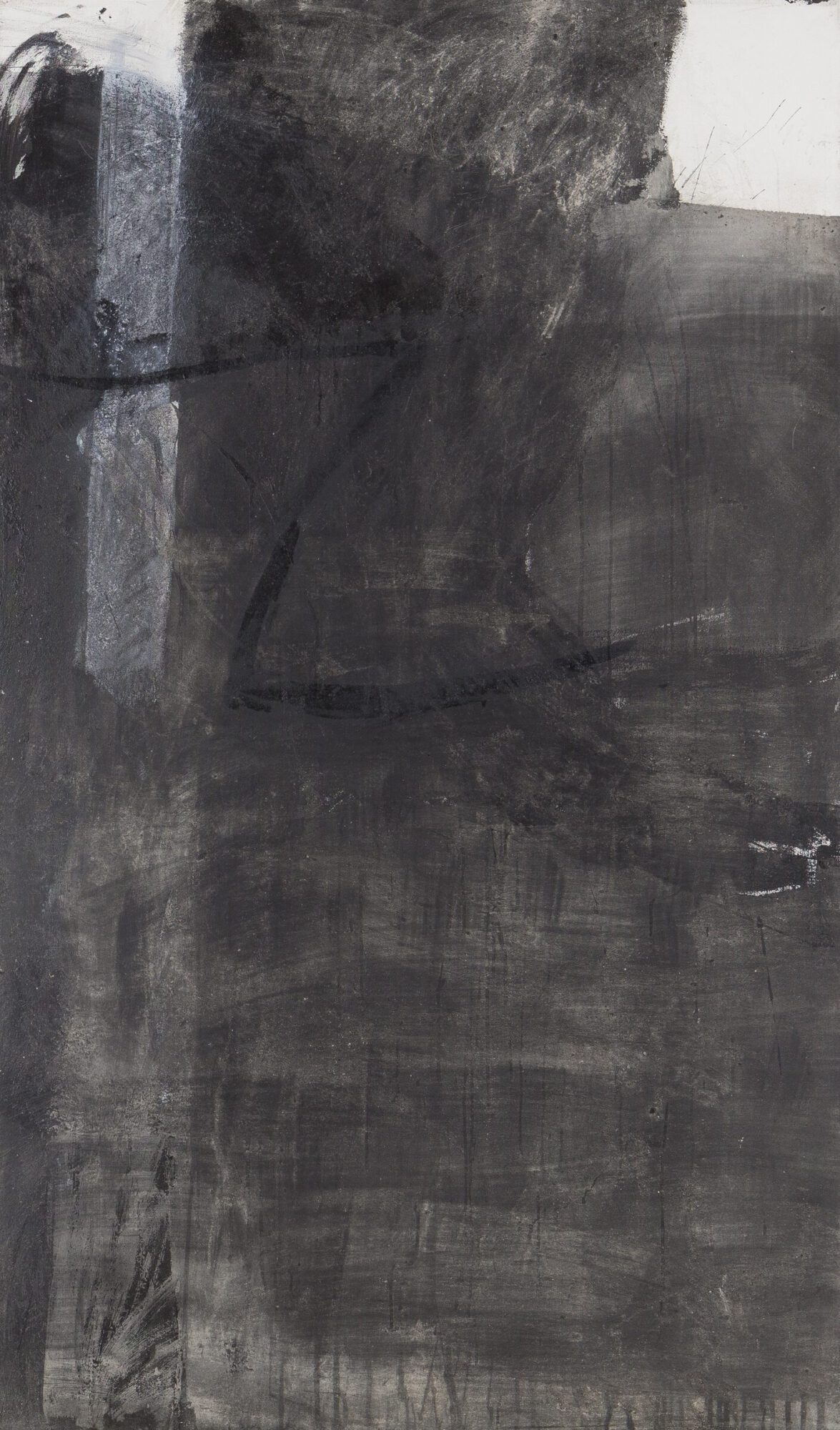 Stephan Spicher, Wall of ashes, 1989, mixed media on canvas, 180 × 100 cm