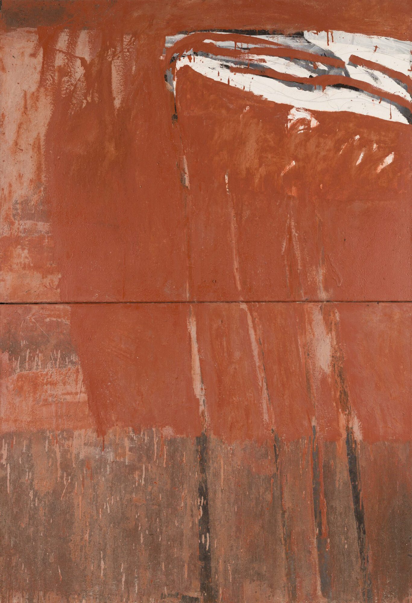 Stephan Spicher, Wall of ashes, 1988, mixed media on canvas, 218 × 150 cm