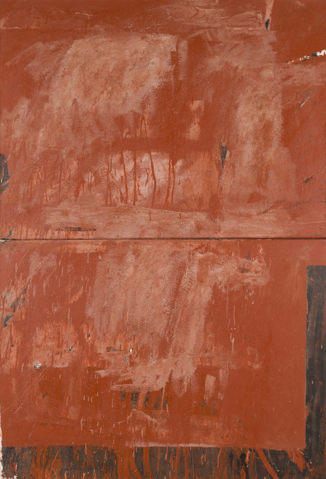 Stephan Spicher, Wall of ashes, 1988, mixed media on canvas, 218 × 150 cm