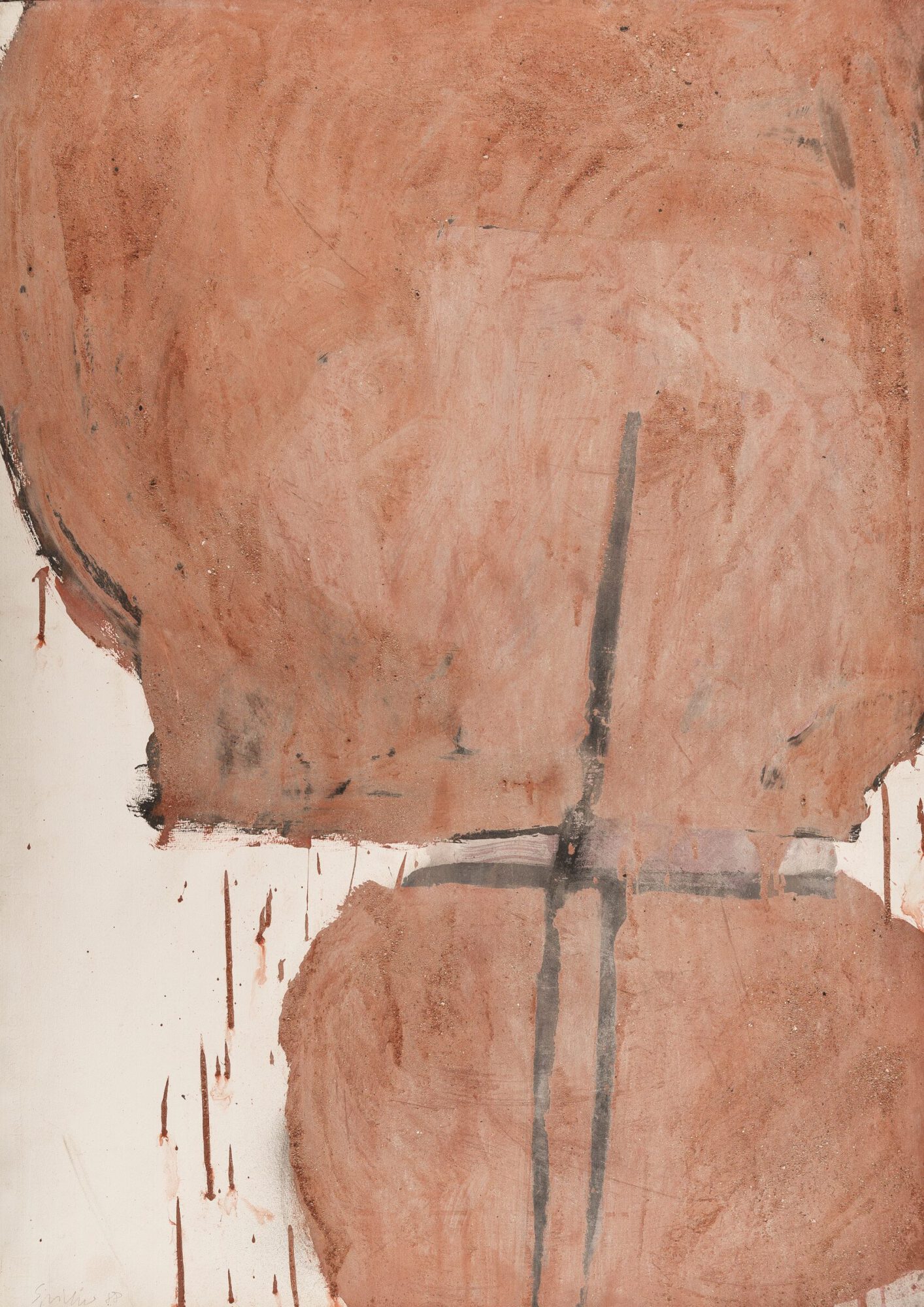 Stephan Spicher, Wall of ashes, 1988, mixed media on paper, 100 × 70 cm