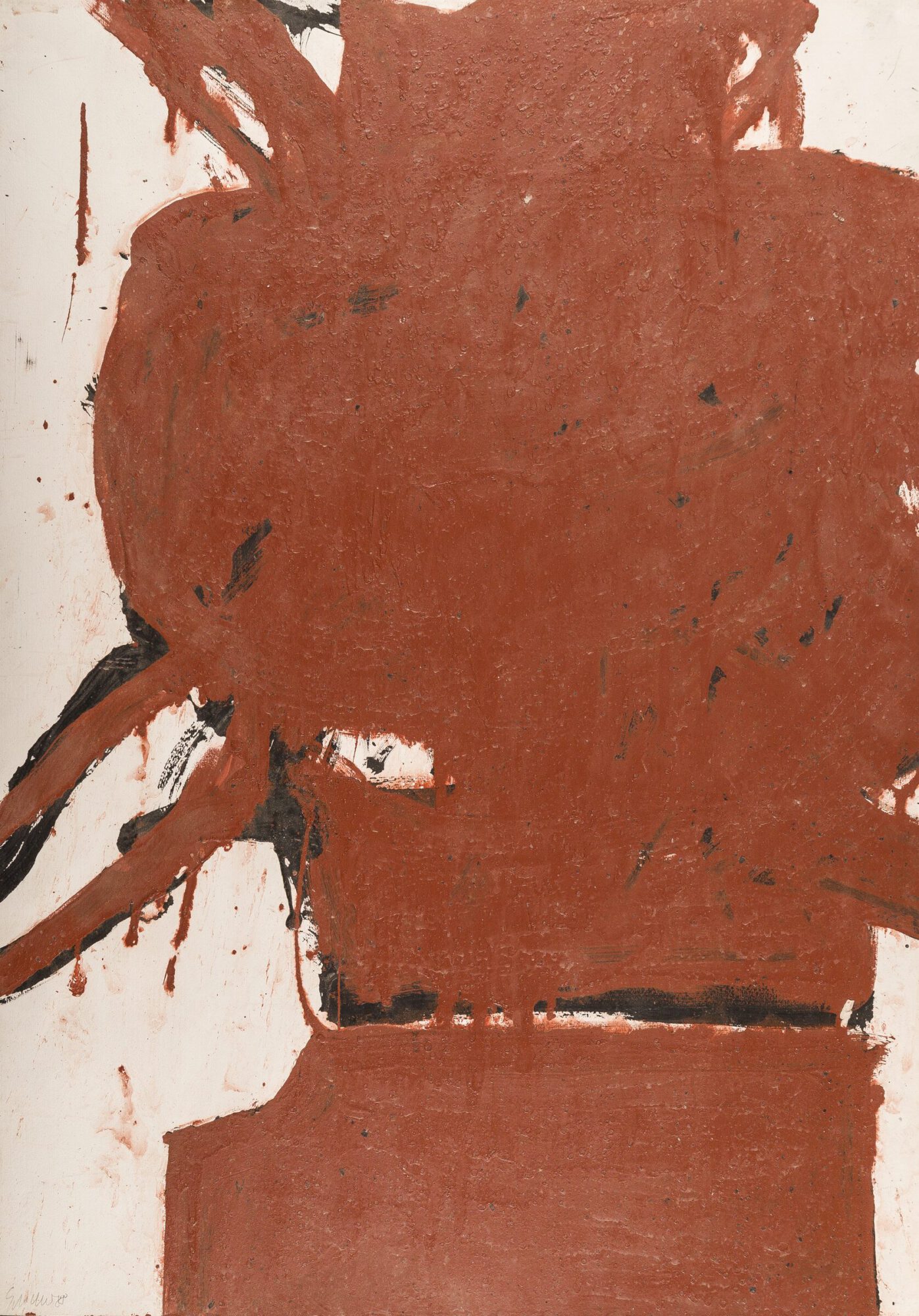 Stephan Spicher, Wall of ashes, 1988, mixed media on paper, 100 × 70 cm