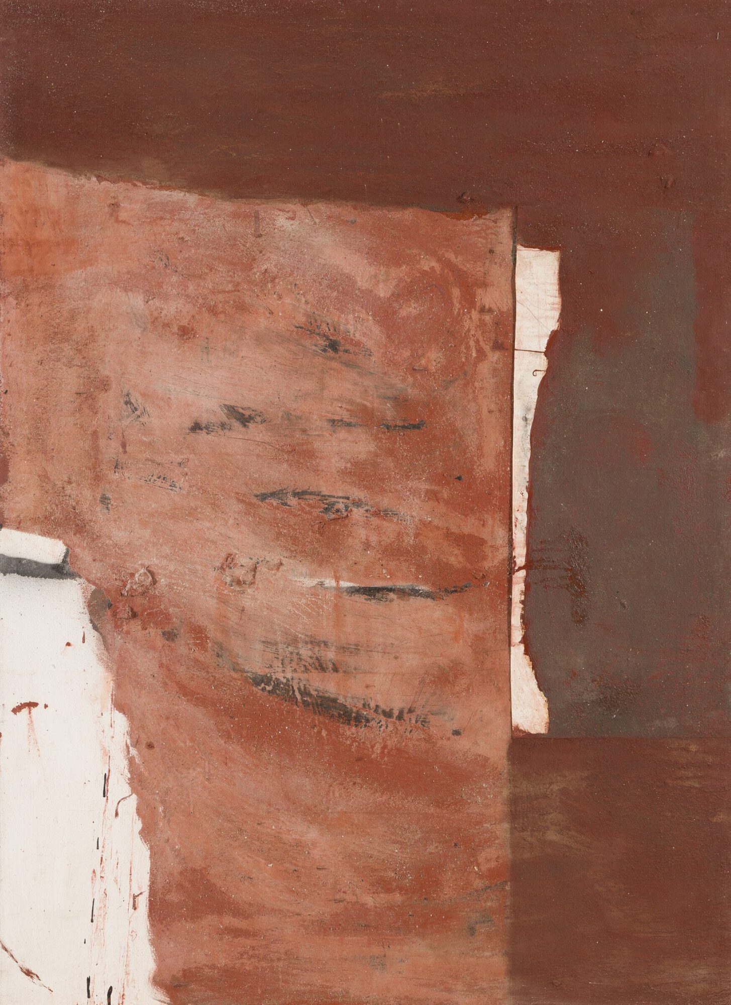 Stephan Spicher, Wall of ashes, 1987, mixed media on canvas, 150 × 108 cm